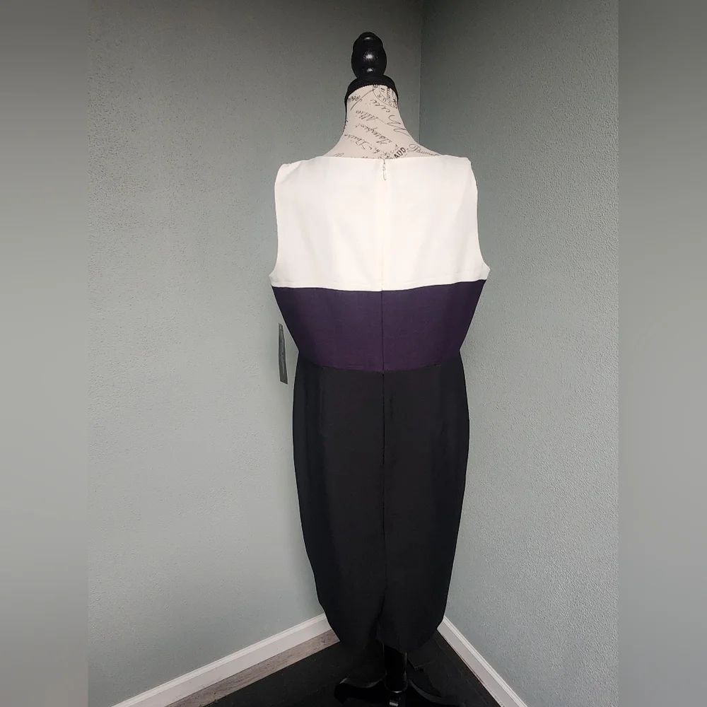 Black Label Black, Purple, and White Dress Size 12 - Picture 2 of 6
